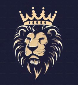 Majestätischer Löwe und Krone